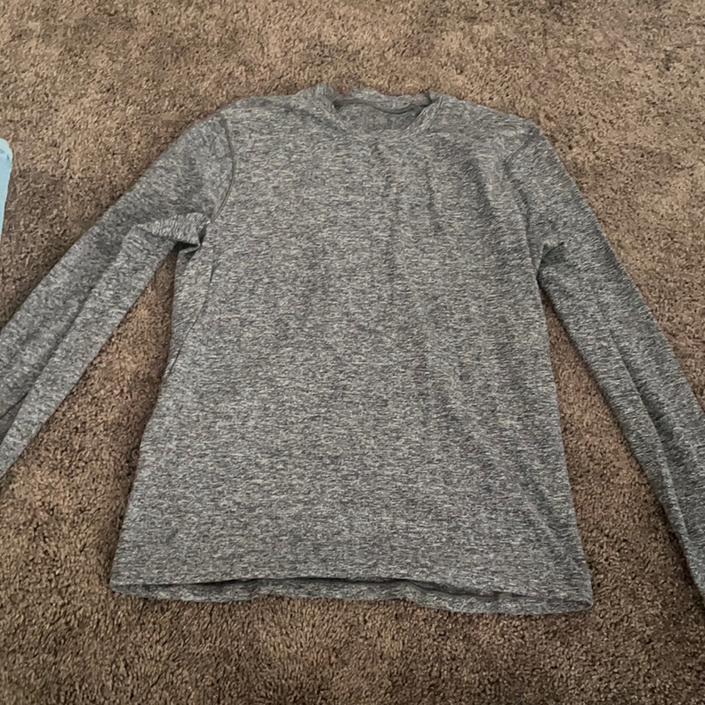 men dark heather grey thick long sleeve lululemon